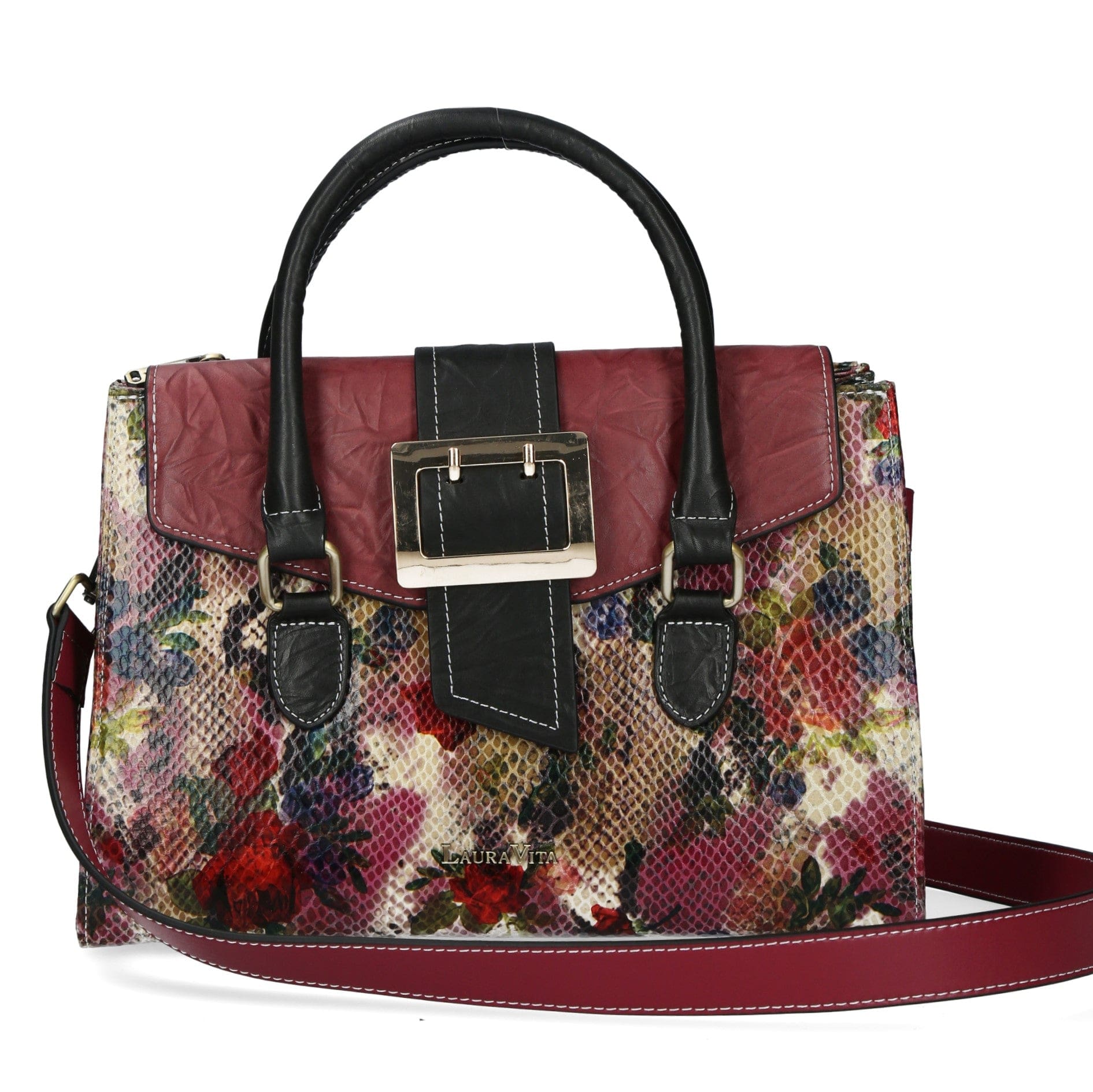 Leather Handbag 4773D - Garnet - Bag