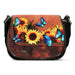 Exklusiv väska med solrosor - Brun - Väska