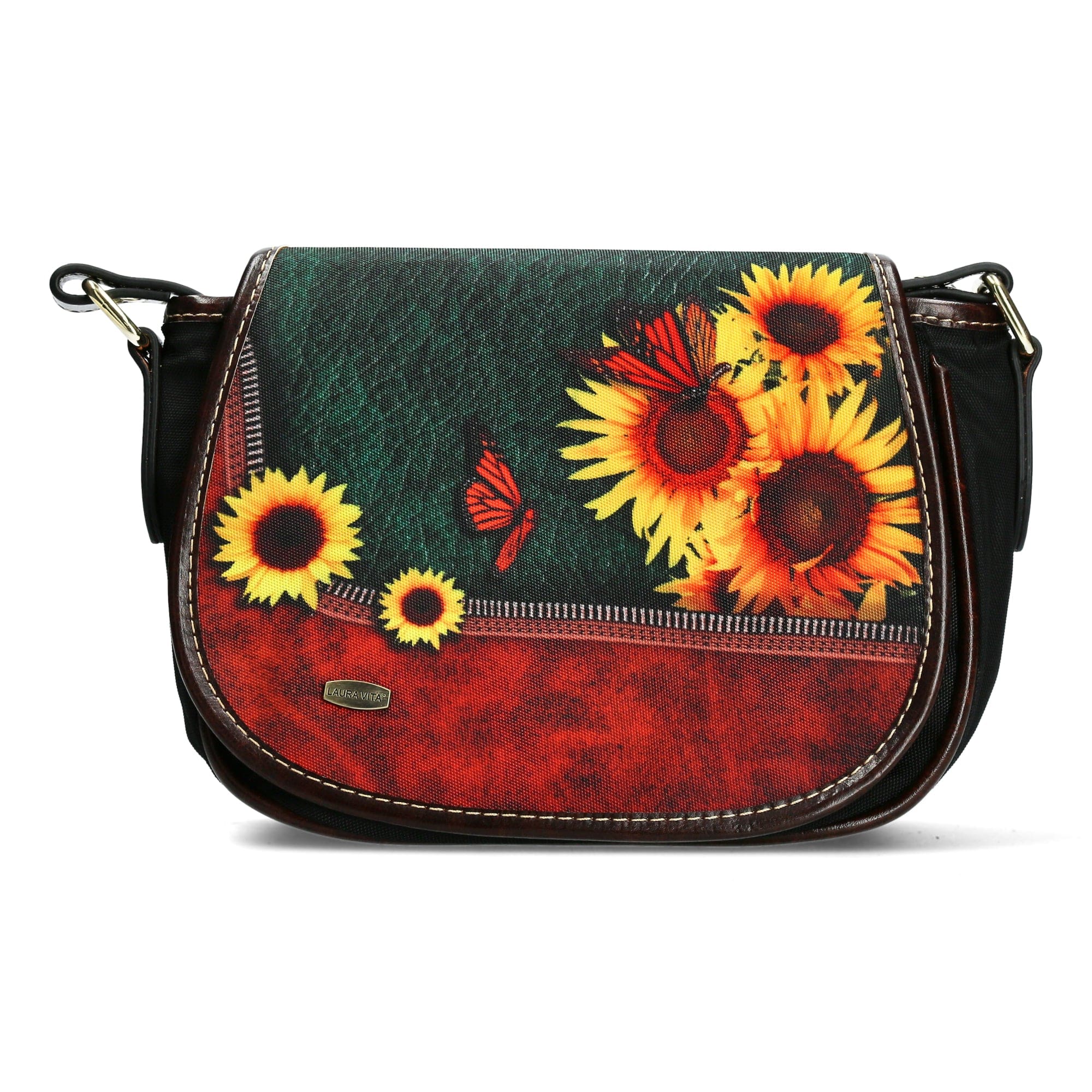 Exklusiv väska med solrosor - Röd - Väska