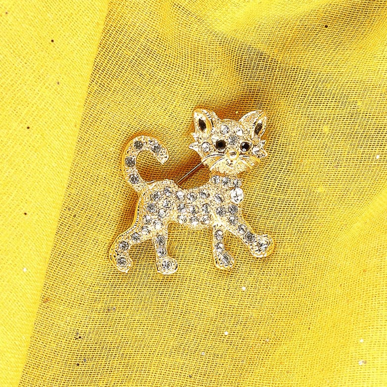 Broche de joyería Gatito - Oro - Collar