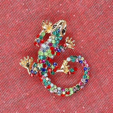 Jewel lizard brooch - Necklace