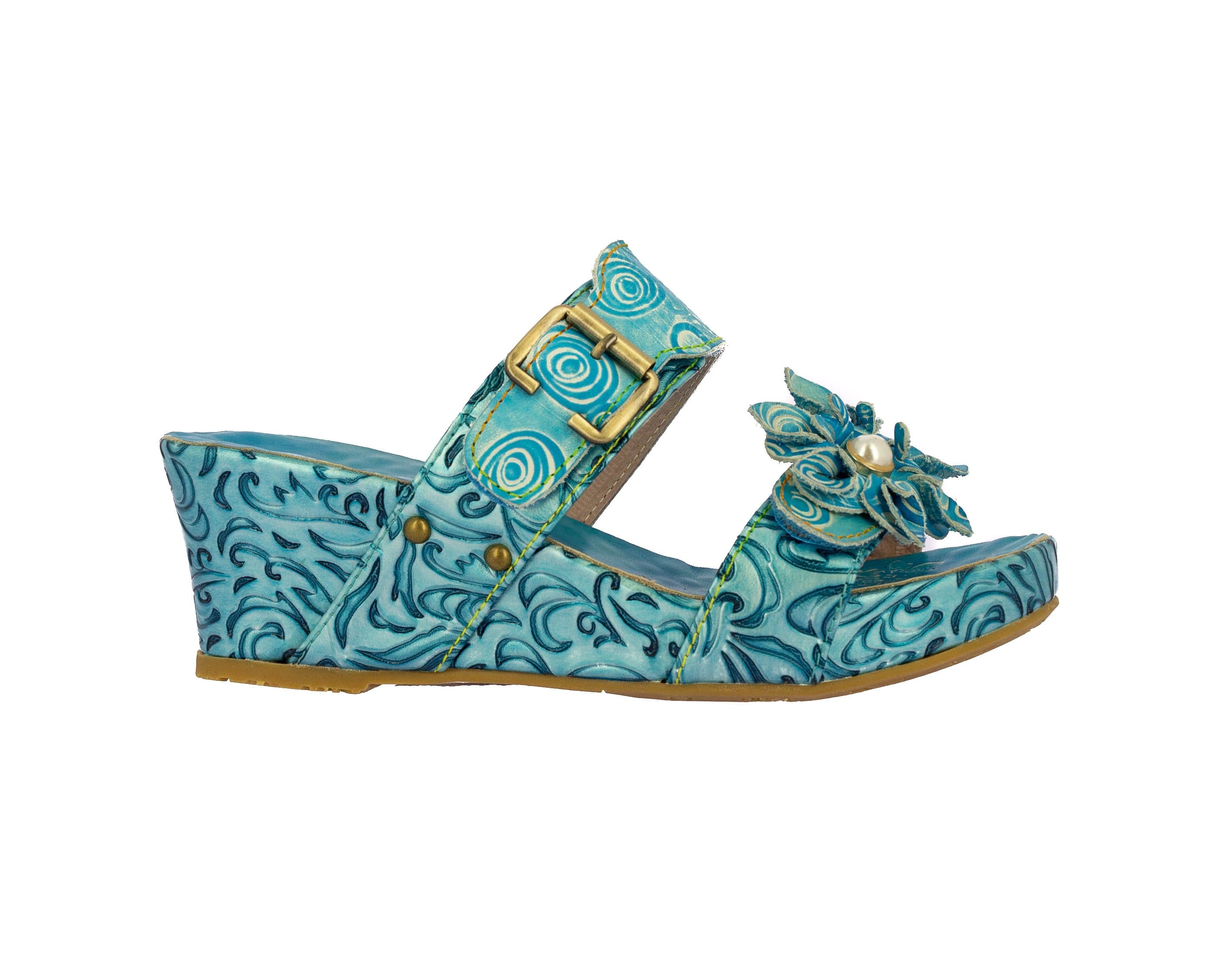 FACDIAO 21 - 35 / TURQUOISE - Buty z muliny
