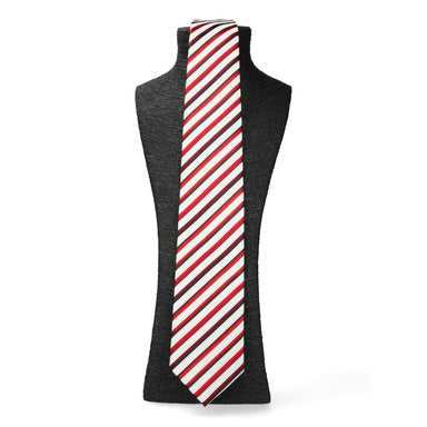 Cravate en soie à rayures - Rouge - Foulard