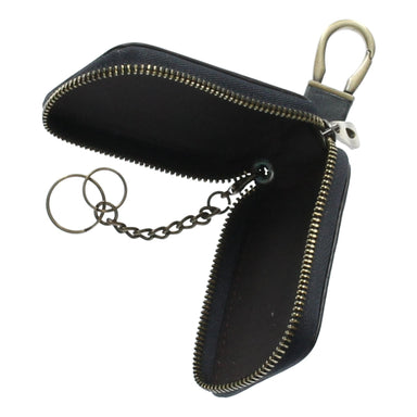 Leather key ring and wallet with carabiner - Small leather goods