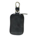 Leather key ring and wallet with carabiner - Black - Small leather goods