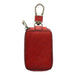 Læder nøglering og pung med karabinhage - Rød - Små lædervarer