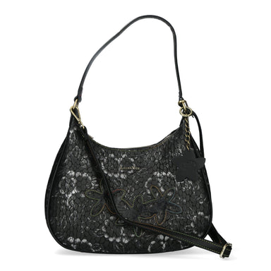 Handväska i läder 4555A - svart - väska