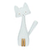 Statue af en slank kat med ringe - Hvid - Dekoration