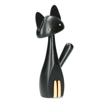 Statua di un gatto snello con anelli - Decorazione