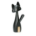 Statue af en slank kat med ringe - Dekoration