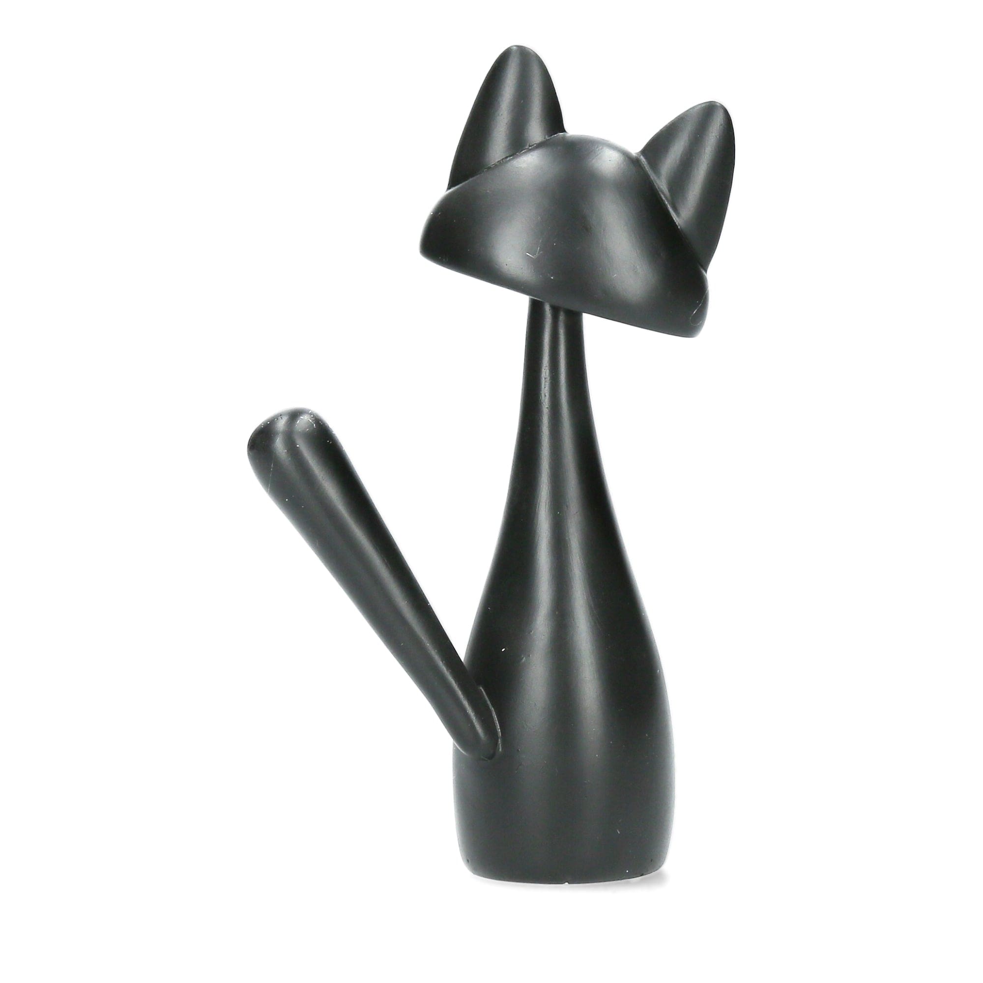 Statue af en slank kat med ringe - Dekoration